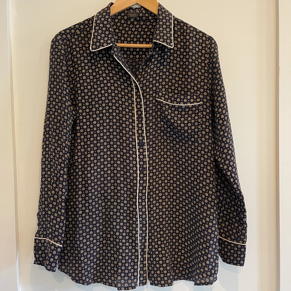 T. Babaton 100% Silk Shirt , size M, pajama style